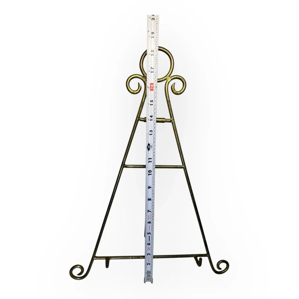 Vintage Solid Brass Adjustable Display Easel Stand Plate Book Art Holder 17–19